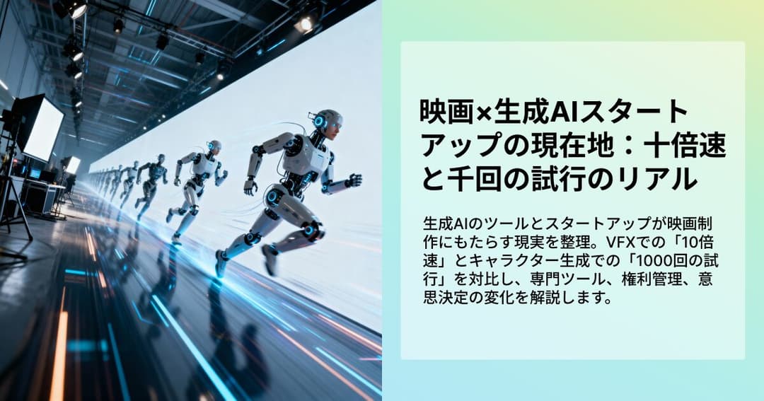 映画×生成AIスタートアップの現在地:十倍速と千回の試行のリアル