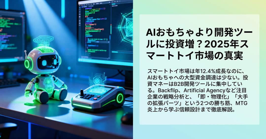 AIおもちゃより開発ツールに投資増?2025年スマートトイ市場の真実