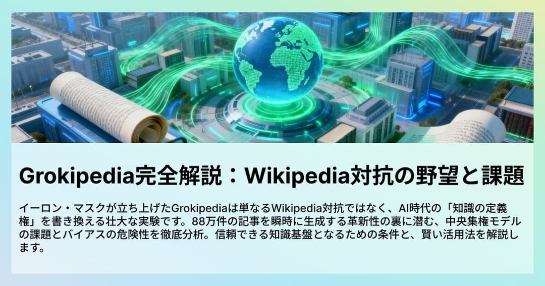 Grokipedia完全解説:Wikipedia対抗の野望と課題